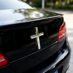 4 Pack Metal Christian Cross Car Emblems – 3D Self-Adhesive Waterproof Decals