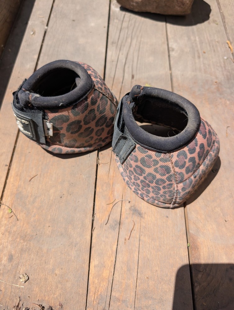 Classic Equine No Turn Bell Boots Cheetah Size Medium