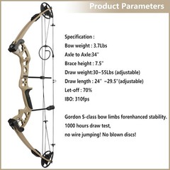 Compound Bow Fishing Set 30-55lbs Bowfishing Reel Archery Shooting Hunting RH LH