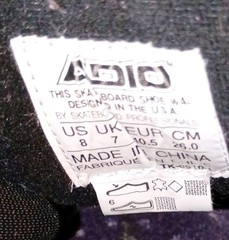 Adio HIM Skater Shoes US 8 Black with Purple Heartagram. Bam Margera.