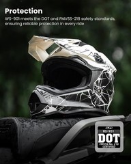 ILM Adult Dirt Bike Helmets Men Women Motocross ATV Off Road Helmet with Gogg…