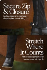 HORZE Amara Equestrian English Riding Unisex Kids Half Chaps – Synthetic Leat…