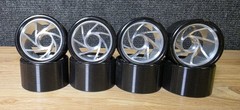 Roller Skate Wheels Black with Silver Aluminum Hub.