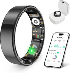 Smart Health Ring, Featuring Stress and Sleep Monitoring Functions, Compatible w
