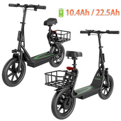 AOVOPRO Electric Scooter for Adults, 14INCH ESCOOTER with Seat Luggage Basket