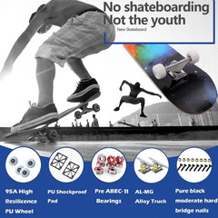 Pro Complete Skateboards for Beginners Girls Boys Kids Youths Teens Adults 31″X8