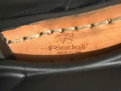 RIEDELL 595 BLACK LEATHER ROLLER SKATES MENS SIZE 9 MEDIUM NO WHEELS SOLD AS-IS