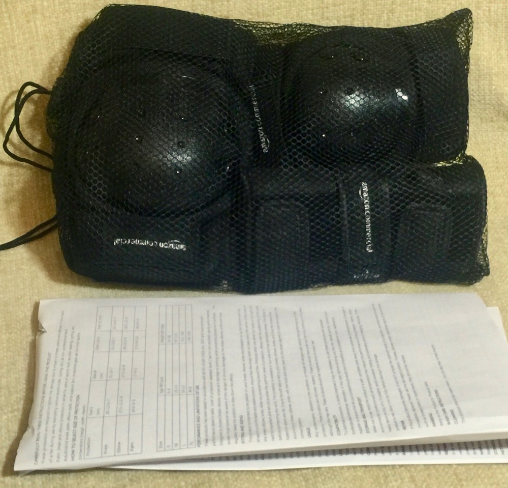 Amazon Commercial Elbow Wrist Knee Guards 3 in 1 Protective Set – Black