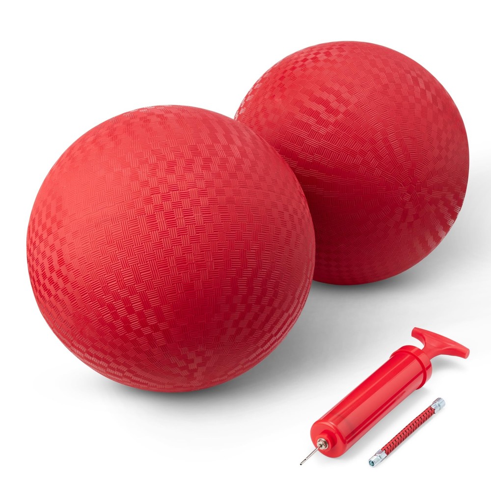 Amazon Basics 10-Inch Playground Kickball, 2-Pack 10″, 2 pack, Red