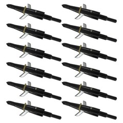 12Pcs Black Swhacker Broadheads 100 Grain 1.75″ Cut Compound Bow Crossbow Tips