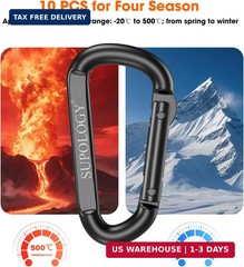 Carabiner Clips, 900 LBS 2.5″ Iron Heavy Duty Caribeaners for Hammocks, Camping