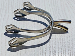 Herm Sprenger 40 mm Long Neck Spurs w/ Balkenhol Fastening Dressage Equestrian
