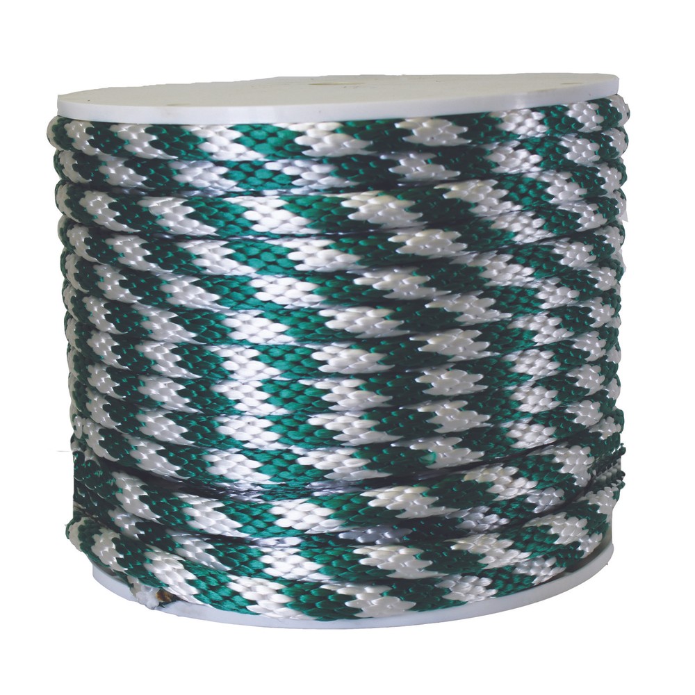 Koch Industries 5/8 in. D X 140 ft. L Green/White Solid Braided Poly Derby Rope