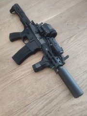 G&G Full Metal ARP 556 PDW AEG Airsoft Rifle Battleship Grey With TRACER UNIT