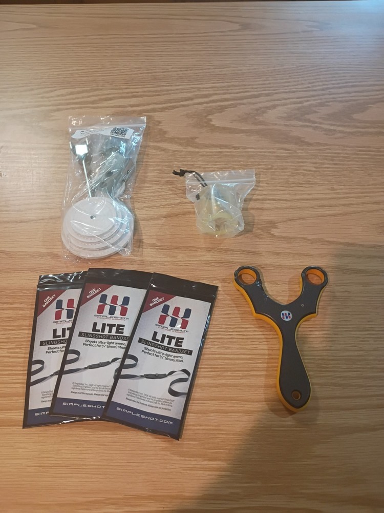 Simple Shot Slingshot Lot , Popup, Bell , Spinners , Bands