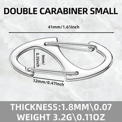 10-30xDual Wire Gate Snap Hook Mini Alloy Spring Carabiner Clip Keychain Outdoor
