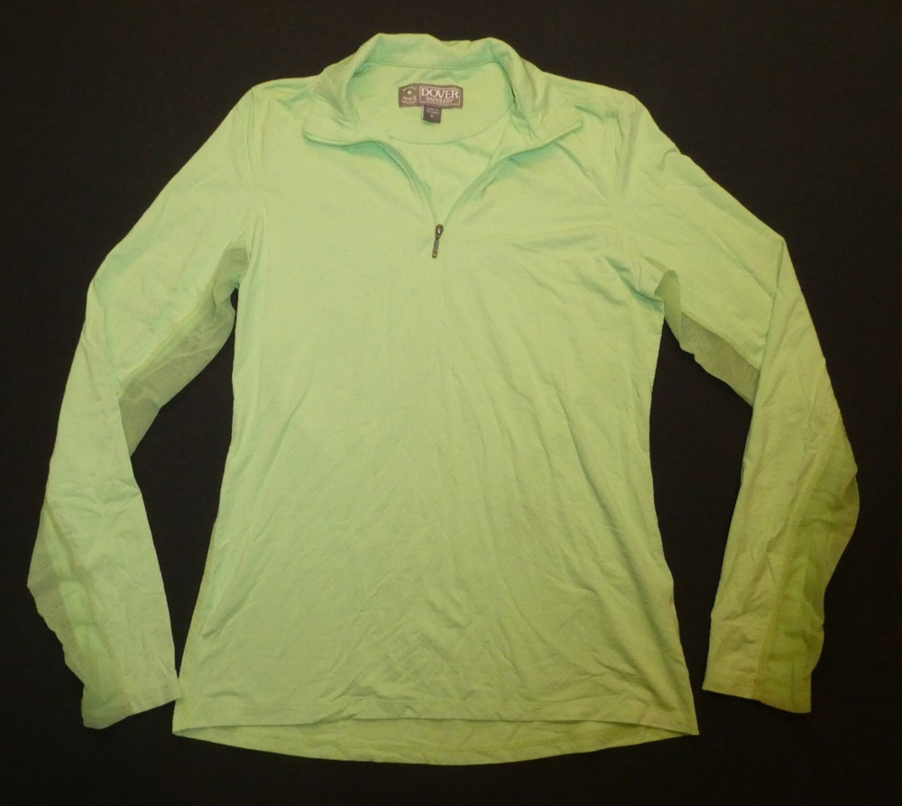 Dover Saddlery women’s light green print stretch 1/4-zip long-sleeved shirt Sz S