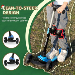 Kick Scooter for Kids Ages 3-10, 3-Wheel Folding Scooter with Adjustable Height,