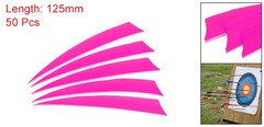 50 Pack Arrows Vanes 5 Inch Arrow Feather Right Wing Pink for DIY