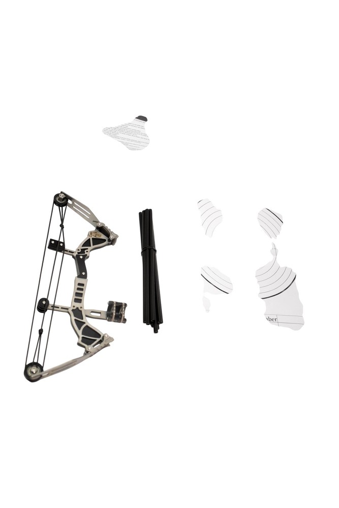 Jincene Mini Compound Bow Target Set Aluminum Alloy Silver Target Practice