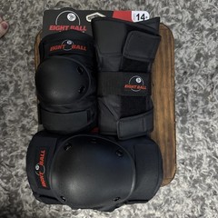 Eight Ball Multi-Sport Protective Gear 3-Pack Knee Elbow Wrist Pads Black New