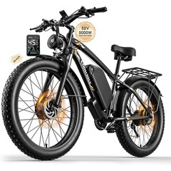 6000W Dual Motor E-bike for Adults 52V Long Range 40-45MPH24″ Fat TireOff-Road