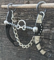 Western Cricket Port Bit – Twisted Bars – Brown Iron & Silver – Chain