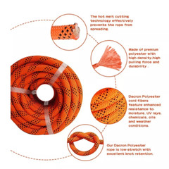 Outdoor Braided Polyester Arborist Rigging Rope (1/2″x100′ ) High Strength