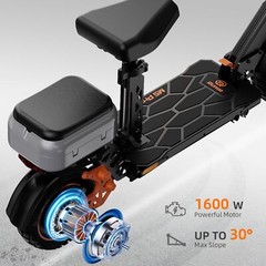 Ruitoo 1600W Electric Scooter Adult Folding E-Scooter 48V 20.8AH 34 MPH 50 Miles