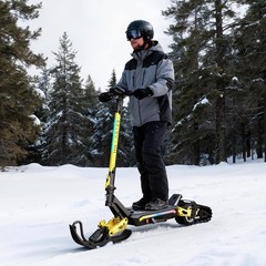 2 in 1 800W Foldable Snow Scooters Two Wheel Sled for Ski Resorts E-Scooter