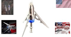 G5 Megameat Broadheads with Massive Cutting Diameter Ideal for Effective Hunting