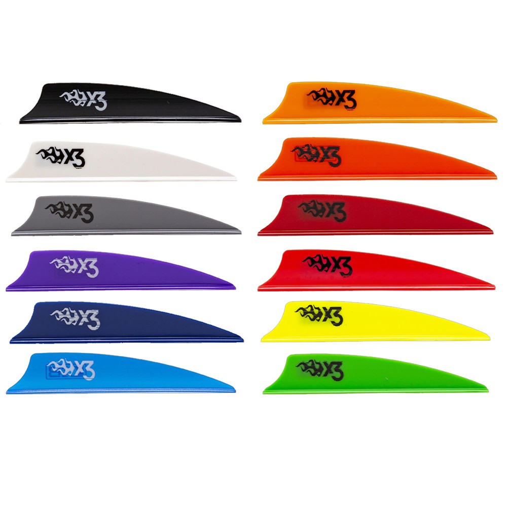 36pk Bohning X3 Vane 2.25″ Shield Cut Vanes Mix Two Solid Colors Your Choice