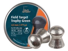 H&N Field Target Trophy GREEN 300 Count LEAD FREE 4.5mm .177 Caliber Pellets