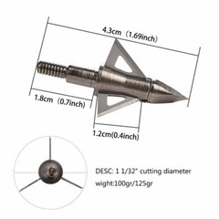 12X Archery Broadheads 100/125 Grain Crossbow Recurve Compound Bow Arrow Tips US