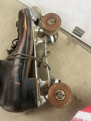 Vintage 1950s Hyde Black Leather Roller Skates – Cleveland Skate Co. – Men’s 11