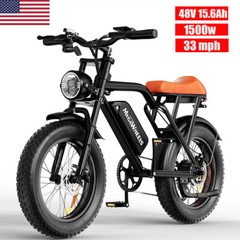 20″ FAT TIRE ADULTS ELECTRIC BIKE MAX1500W 33MPH 48V 15.6AH MOUNTAIN EBIKE