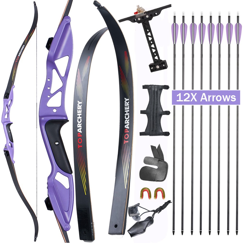 Archery 56″ Metal Takedown Recurve Bow for Competition Hunting Target 18-50LBS