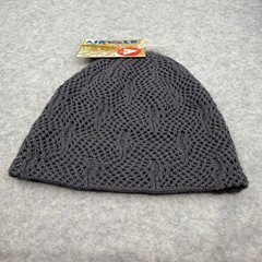 Airwalk Reversible Knit Beanie Gray Striped Logo Teen OSFM NWT