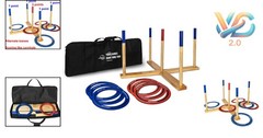 Giant Ring Toss Game with Wood Target & Soft-Touch Rings for Backyard Fun