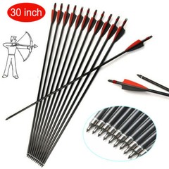 12pcs 30″ Fiberglass Hunting Practice Arrows With Removable Tip for Compound Bow