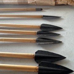 Vintage 1950’s Crossbow Bowgun & Arrows Lot, Hardwood & Aluminum, Made in USA!