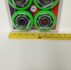 Labeda Shooter Inline Roller Hockey Wheels GREEN 80mm 83A Indoor Outdoor 8 Pack