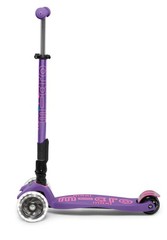 Micro Kickboard | Maxi Foldable LED Kids Scooter for Ages 5-12 | Purple