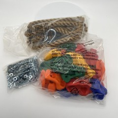 New Jungle Gym Kingdom 25 Rock Climbing Holds 8′ Knotted Rope w/ Hardware DIY