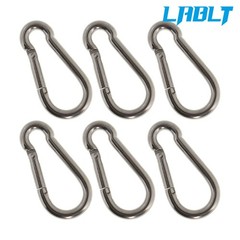 LABLT Stainless Steel 304 Spring Snap Hook Carabiner Clips 264 Lbs Set Of 6