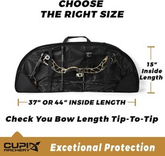 Lightweight Camouflage Compound Bow Case with Quiver & Backpack Straps – 44in