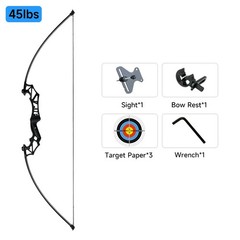 45/50lbs Direct Pull Bow Alloy Handle Mixed Carbon Arrow 5 Needle Aiming