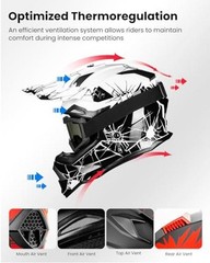 Adult Dirt Bike Helmets Men Women Motocross ATV Off Road Large Black White