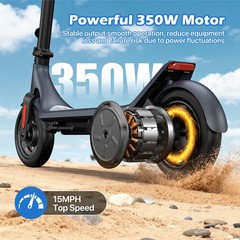 350W Electric Scooter Adults 30KM Long Range 10 inch Tire Commuter E-Scooter
