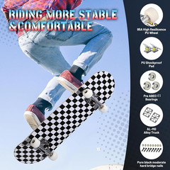 Pro Complete Skateboards for Beginners Girls Boys Kids Youths Teens Adults 31″X8